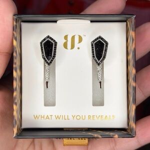 BP Black and Silver Drop Earrings